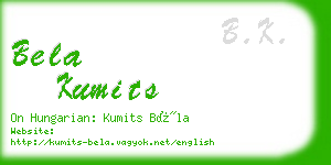 bela kumits business card